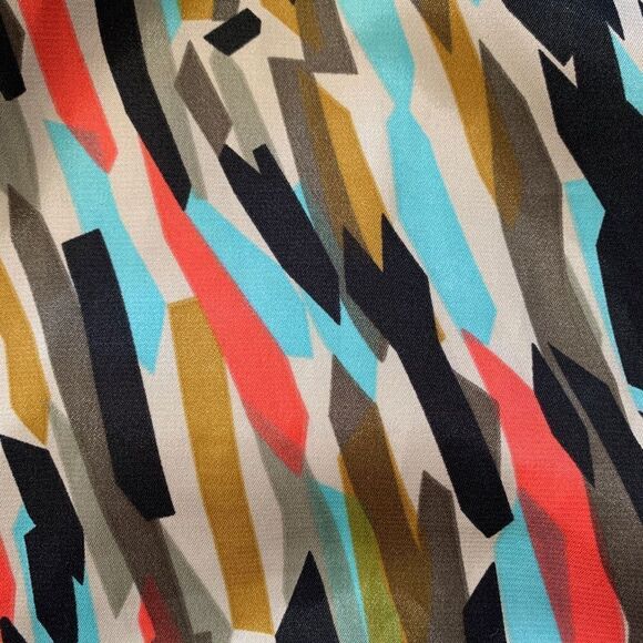 Vertigo Paris Dress Abstract Multicolored Art To Wear Sleeveless Ruched Sheath - Picture 11 of 12